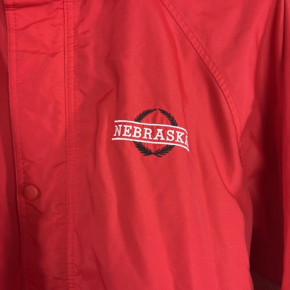Nebraska Jacket Men's Large Hooded Waterproof Sports 90's Nylon - Picture 3 of 10
